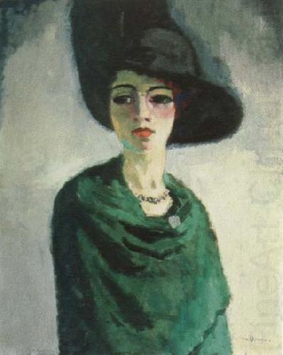 woman in black hat, kees van dongen